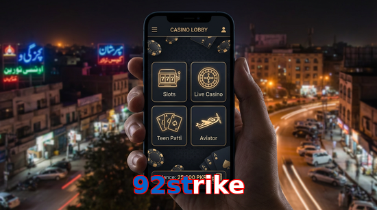 Main screen of 92Strike app page for PK players